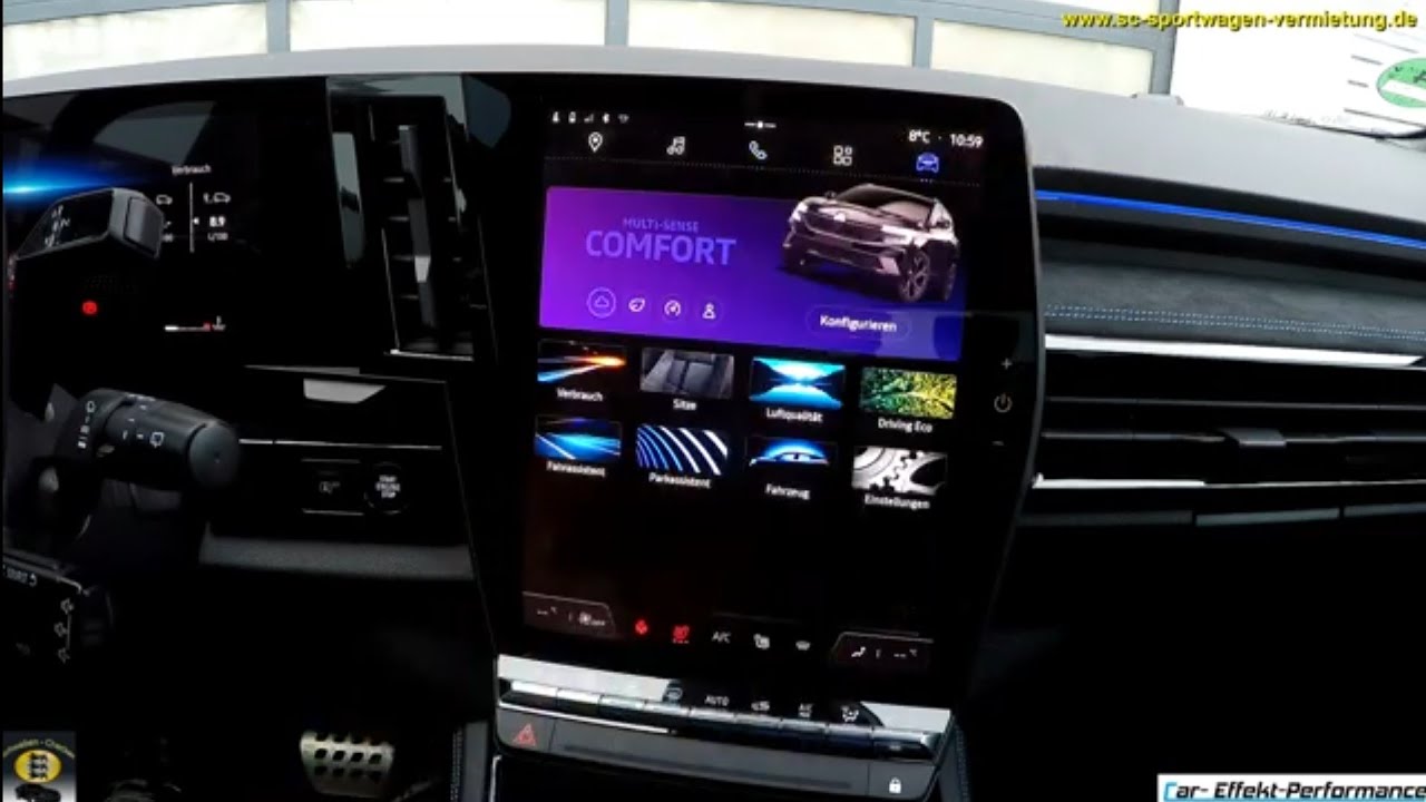 Renault Austral Infotainment System, Bedienung, Einstellungen, Grafik, Sprachmodus, Android/Apple