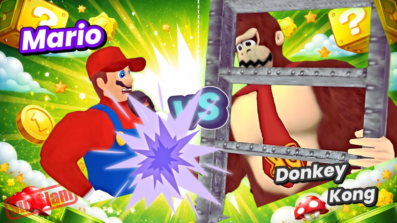 Donkey Kong vs Mario 💥 Hardcore Ladder Match Chaos | Peach Referee