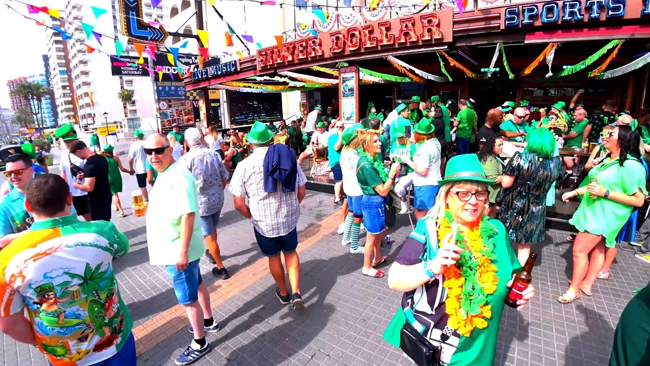 Benidorm  Saint Patricks Day 17 03 2024 Spain 4K