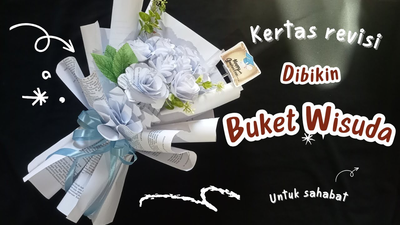 cara membuat buket bunga dari kertas skripsi || DIY buket wisuda || tutorial buket bunga
