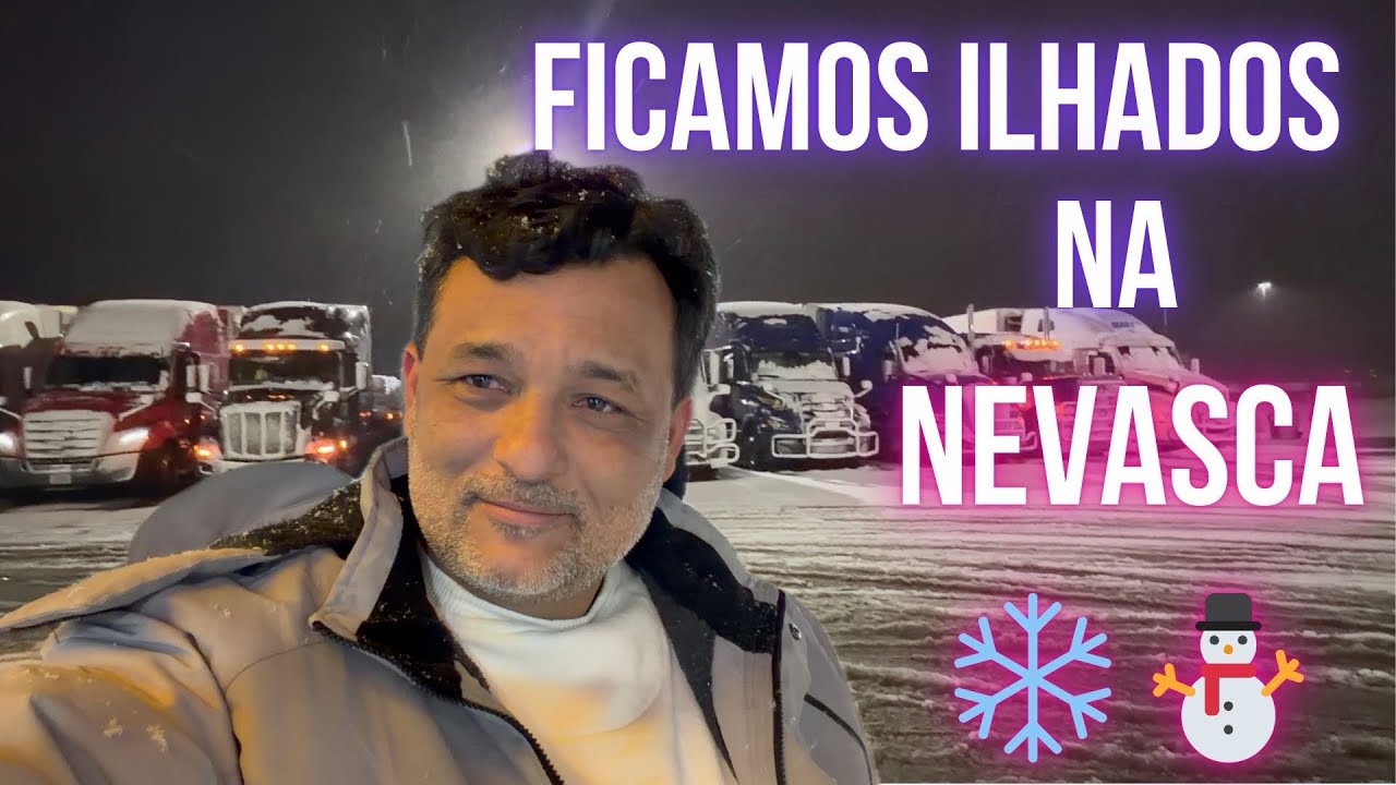 Ficamos parados em um posto por causa da nevasca 