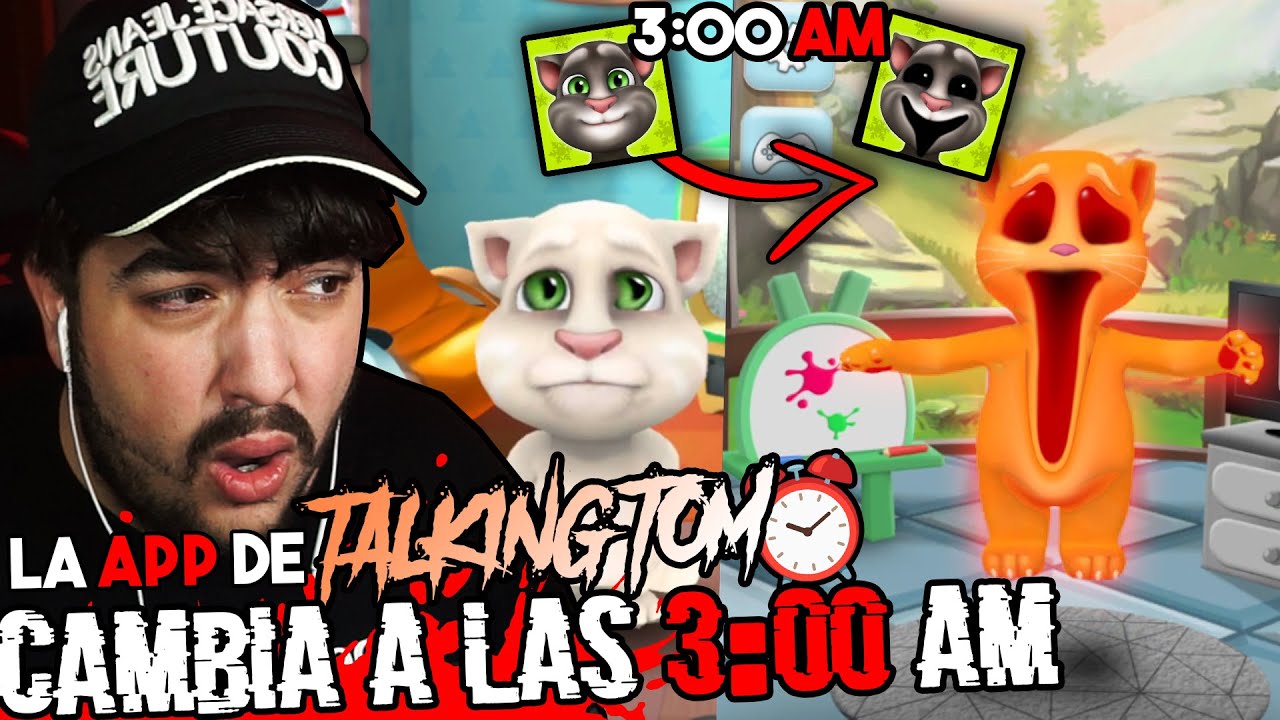 DESCUBRÍ que la APP de TALKING TOM 😨 CAMBIA A LAS 3:00 AM ⏳
