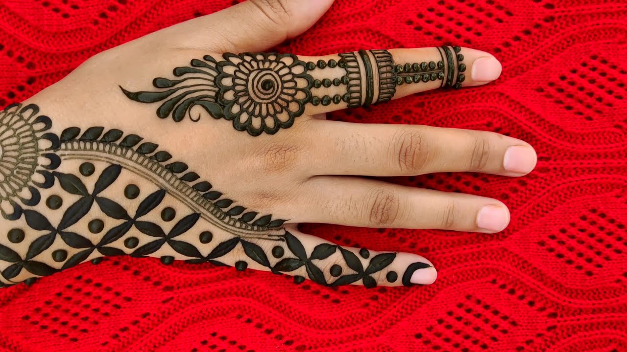 very beautiful and gorgeous mehandi design for back hands GJMEHENDIDESIGNE