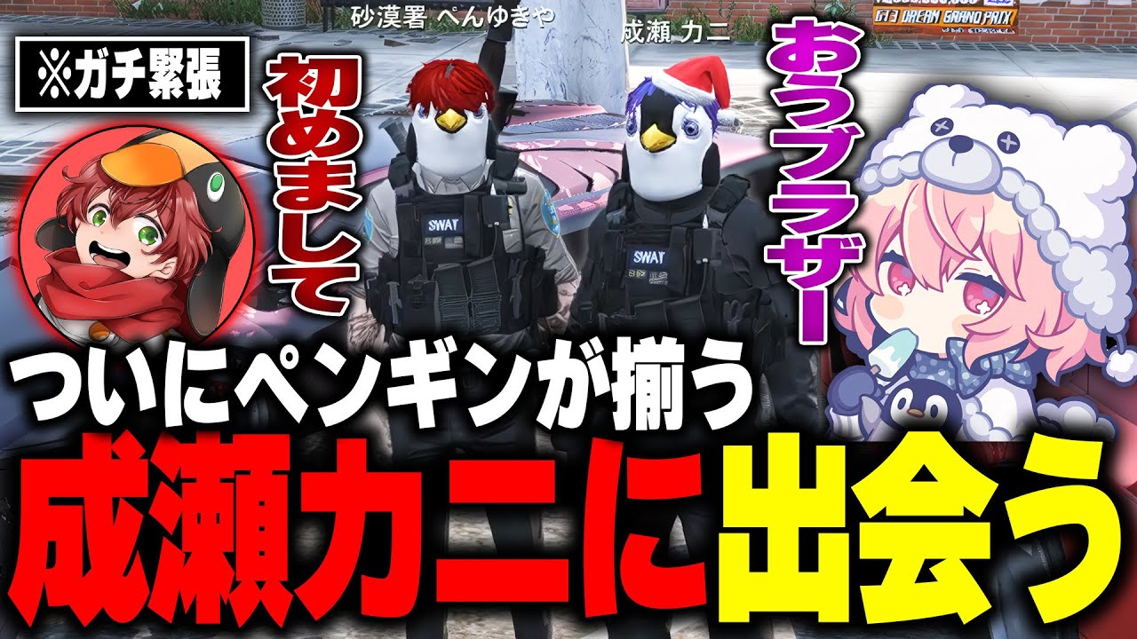 【#ストグラ】ペンギン先輩の成瀬力二とついに出会い、ガチ緊張しまくるぺんゆきや【警察/皇帝/小峯玲/ストグラ切り抜き】