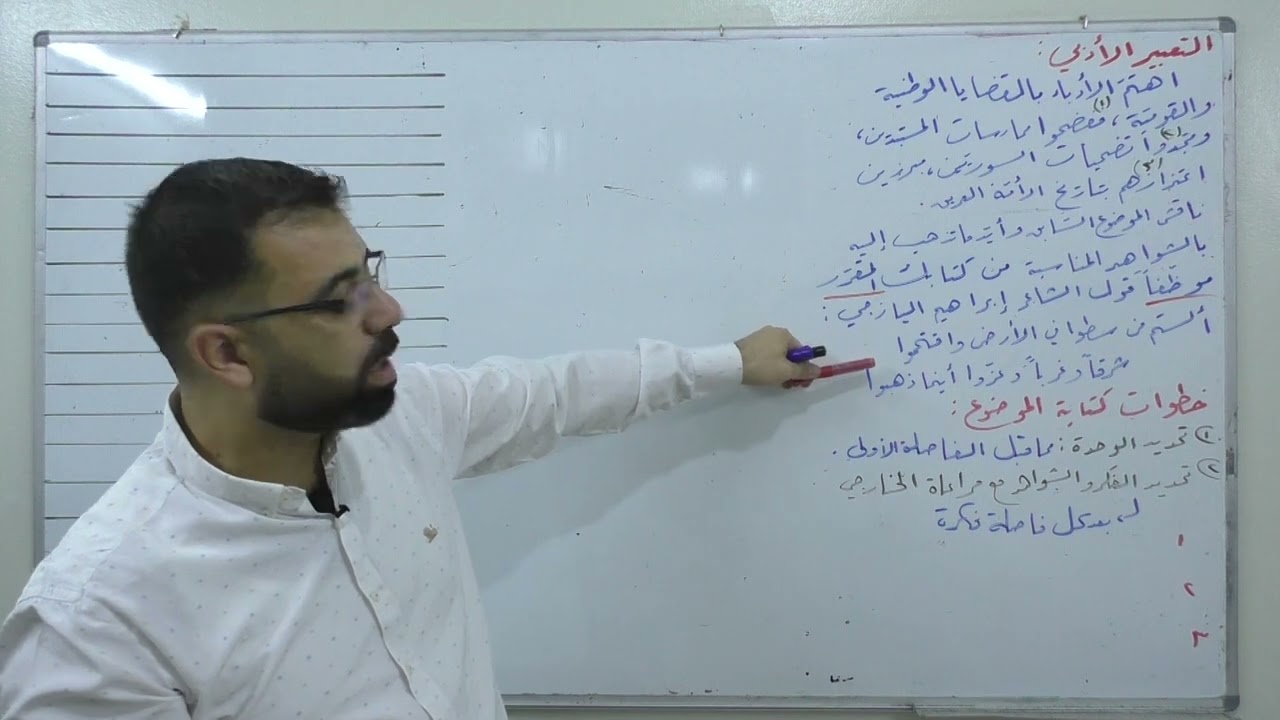 (1) التعبير الأدبي |  بكالوريا علمي أدبي | لغة عربية