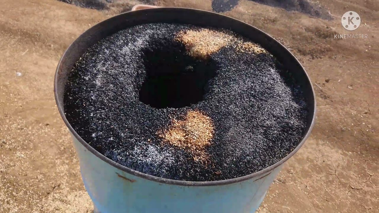 ドラム缶でもみがら燻炭作成❗21.09.04