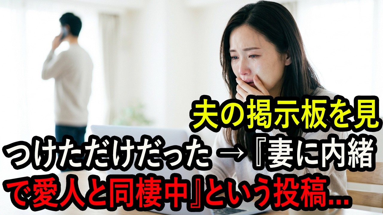 夫の掲示板を見つけただけだった → 『妻に内緒で愛人と同棲中』という投稿