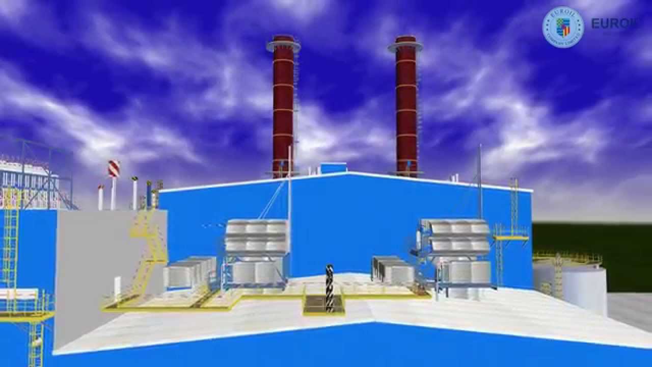 185 MW Gas Cogeneration Power Plant - 4k Ultra HD video (EUROIL Industrial & Trade Co. Ltd)