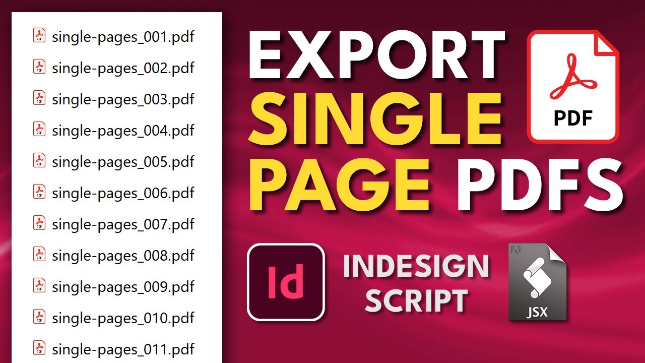 Экспорт отдельных страниц в PDF-файл InDesign Script