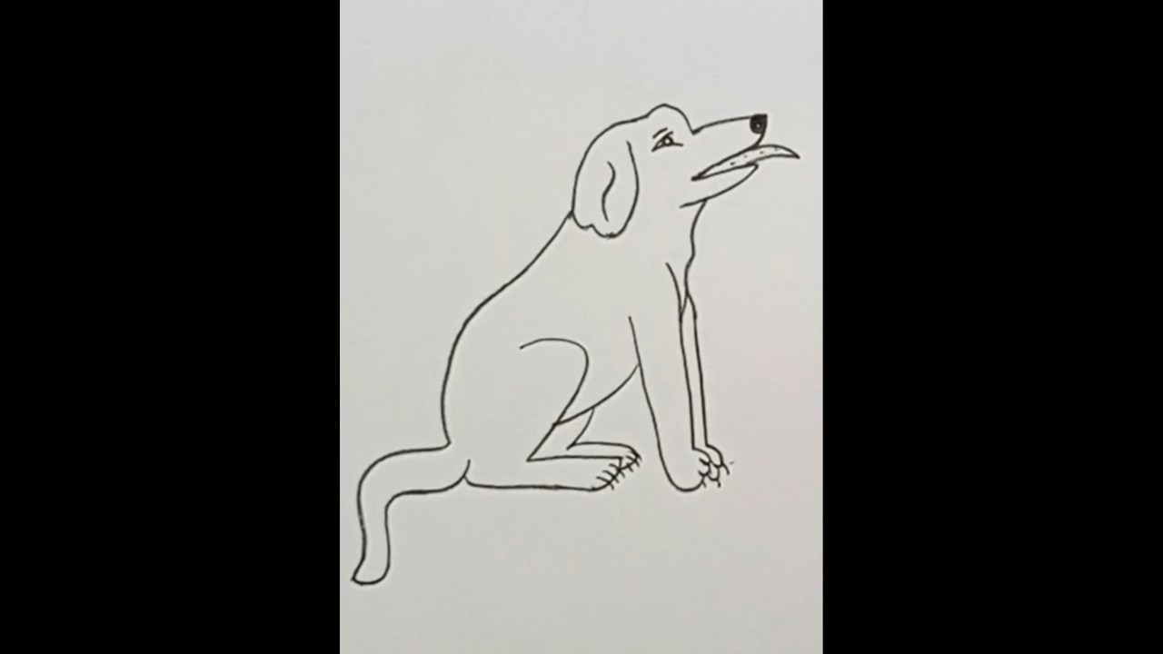 Cute Dog drawing with numbers 