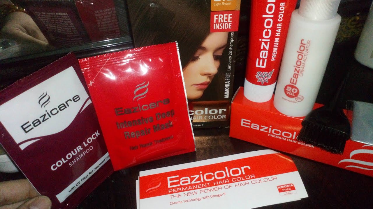 Best Hair Colour Full Hair Treatment Pack  Ammonia Free Long Lasting (Eazicolor)  Light Brown 5.0