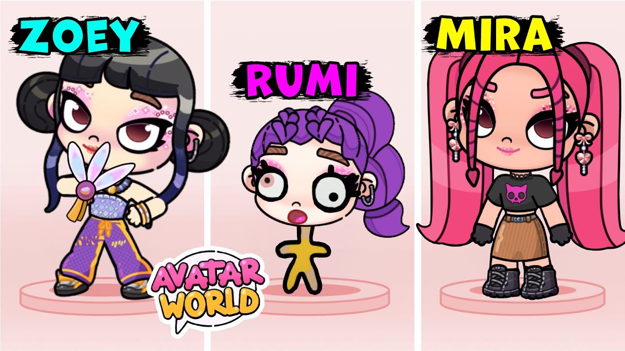 &iexcl;F&Aacute;CIL! C&oacute;mo crear a RUMI, MIRA y ZOEY de KPOP Demon Hunters en AVATAR WORLD 🌍 PAZU