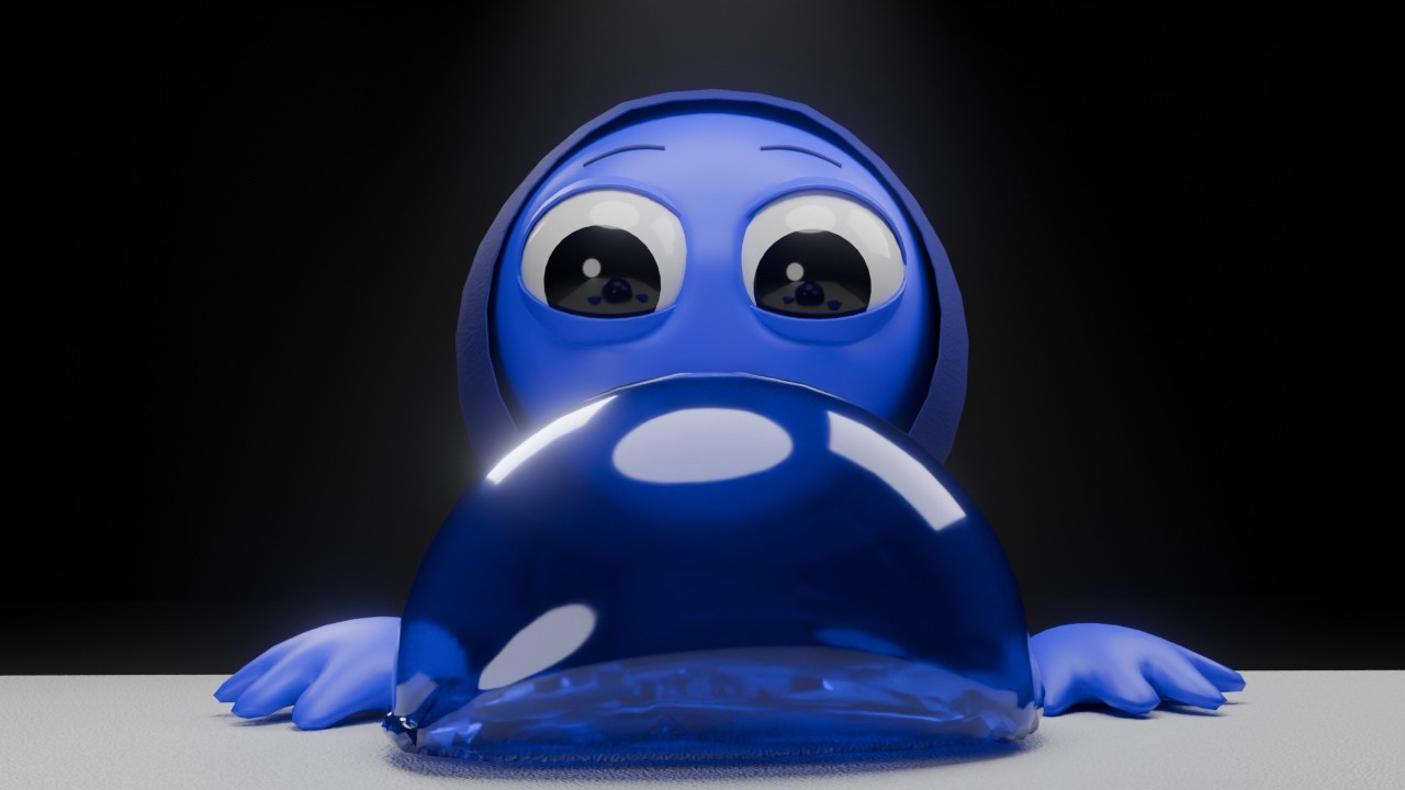 Jevin ASMR: Deep Blue Slime Texture (Blender Physics)