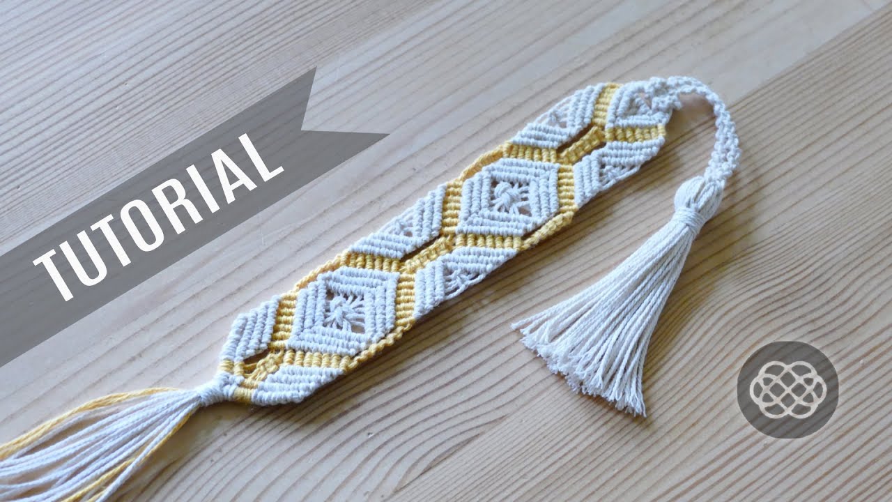 TWO COLOUR MACRAME 🔖 BOOKMARK PATTERN TUTORIAL