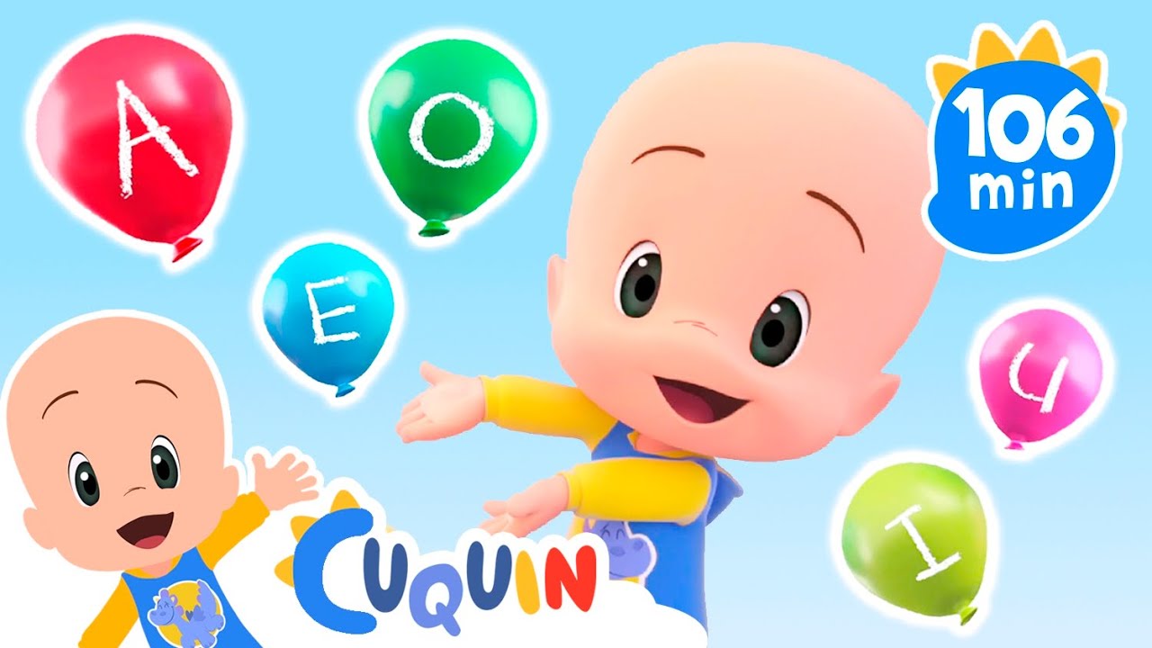 Aprenda as vogais e as cores com os balões mágicos do Cuquin 🔠🎈| Desenhos animados para bebês