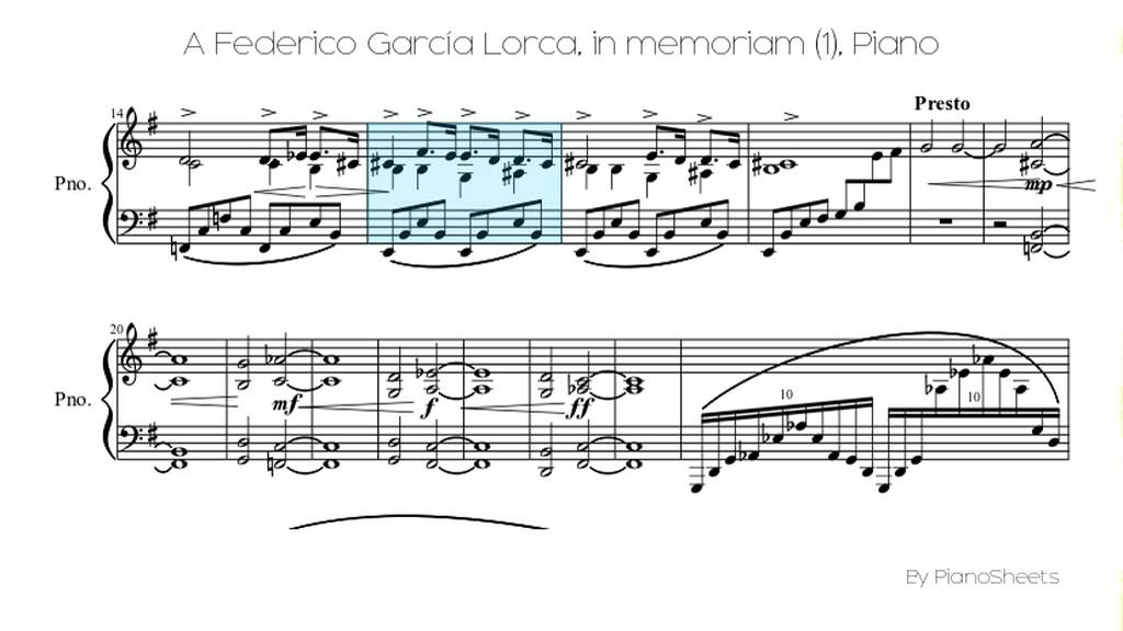 A Federico Garc&iacute;a Lorca, in memoriam (1) [Piano Solo]