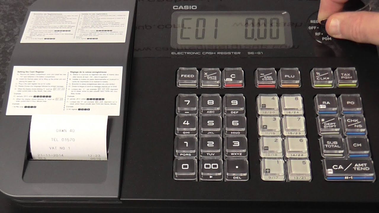 CASIO SE-G1 SEG1 Как исправить ошибку E01 Ошибка 01 на дисплее