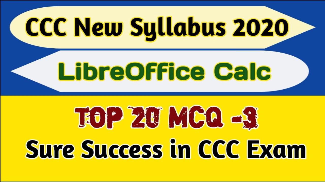LibreOffice Calc Important MCQs | CCC Computer Course in English | Computer Course in English