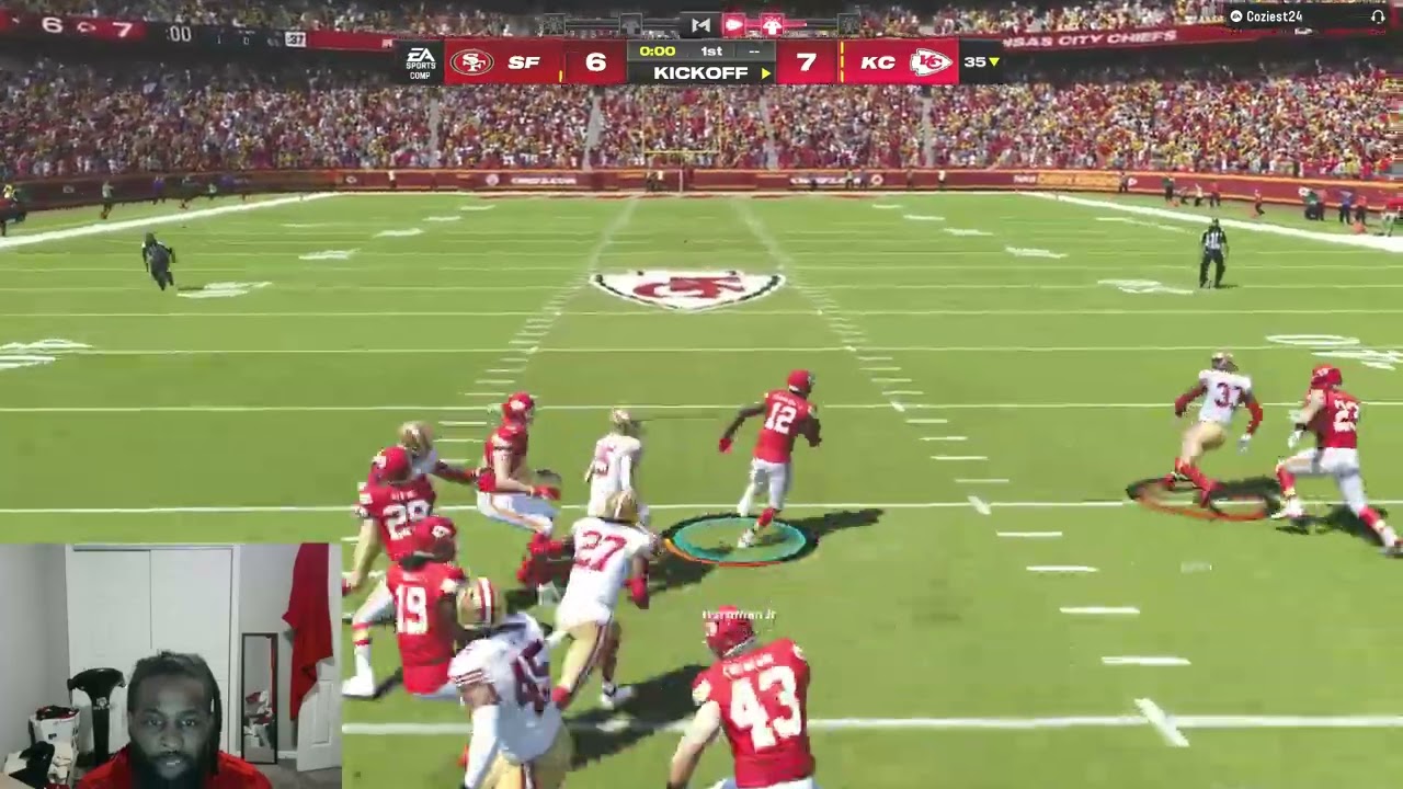 Highlight: 100 YARD KICK RETURN FOR A TOUCHDOWN BY HARDMAN!!!