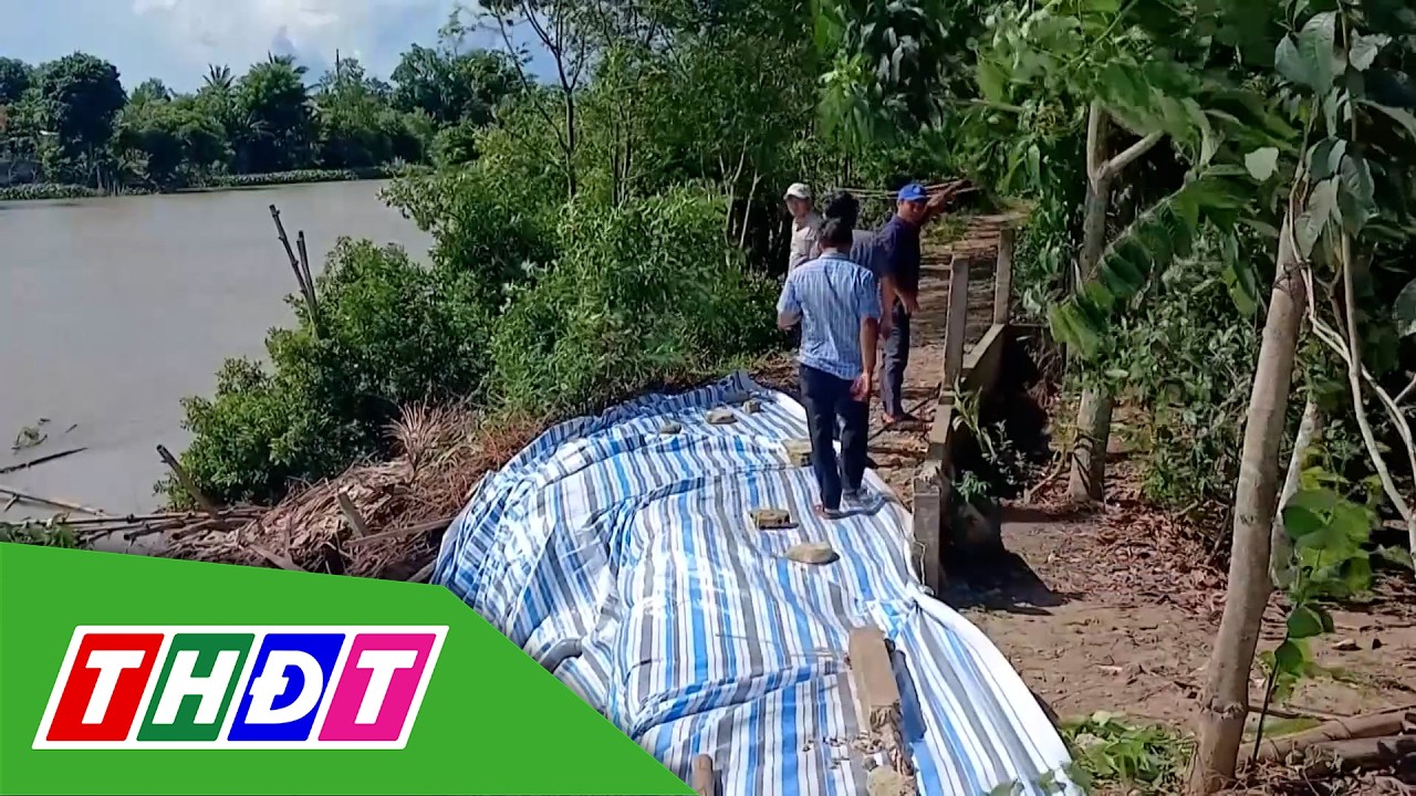 Đồng Th&aacute;p: Sạt lở bờ s&ocirc;ng Cần Lố, đường d&acirc;n sinh bị cuốn tr&ocirc;i | THDT