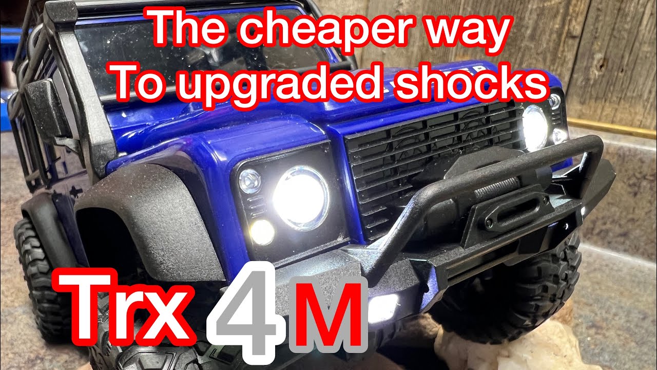 Traxxas TRX4M shock upgrade install Trx 9763 blue shock body