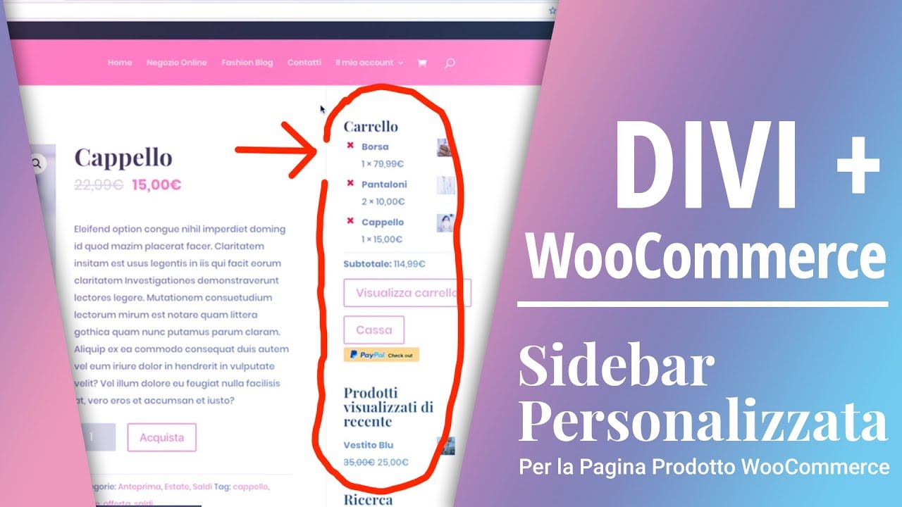 📦 Sidebar Personalizzata per Prodotti WooCommerce