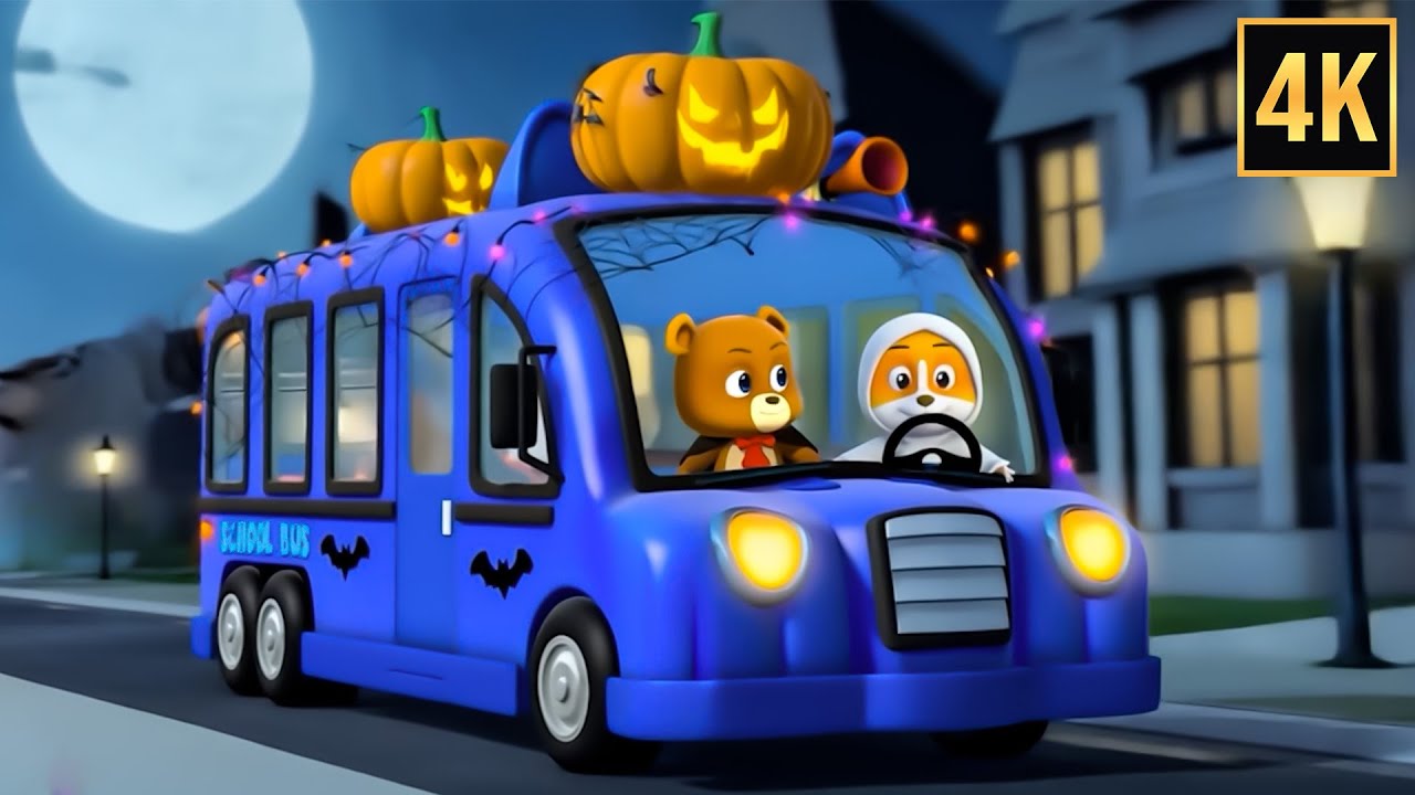 Spooky Wheels on the Bus - Halloween Songs for Kids