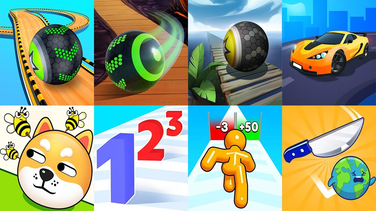 Going Balls, Sky Rolling Ball, Rollance Adventure Balls, Race Master 3D, Save The Dog, Number Master