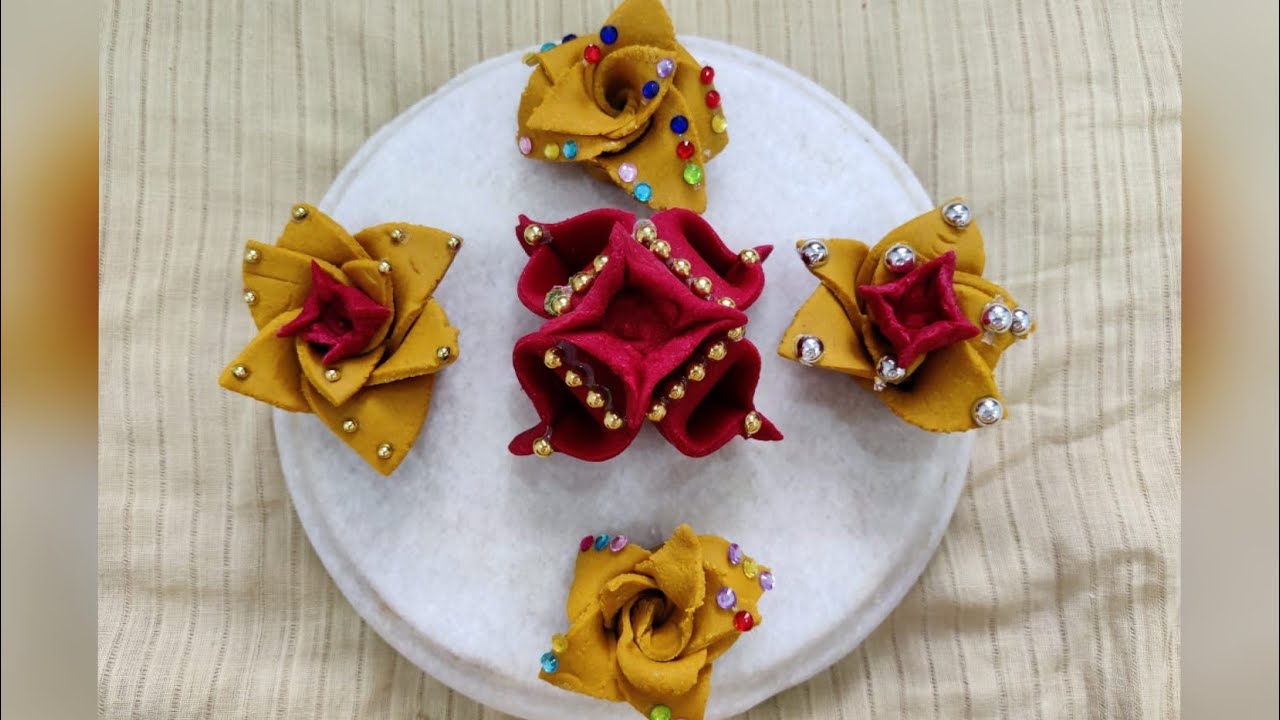 Coloured aata diya| Diya from coloured wheat flour