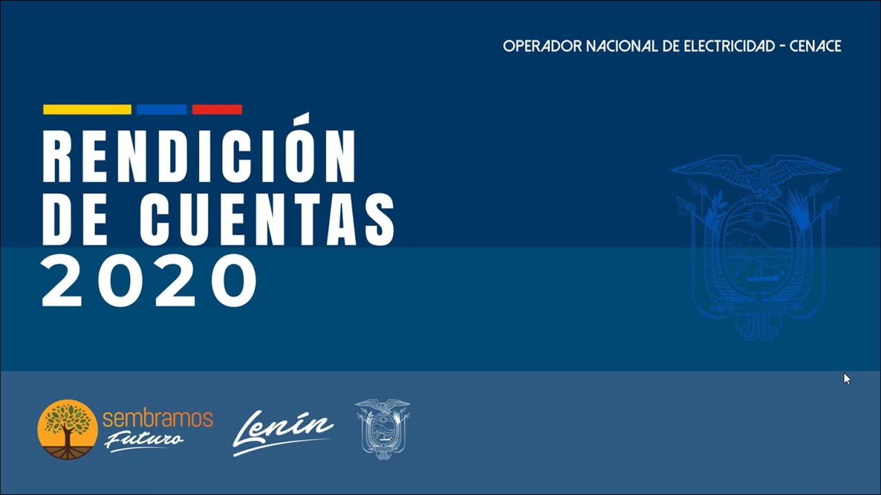 Rendición de Cuentas 2020 - Operador Nacional de Electricidad - CENACE