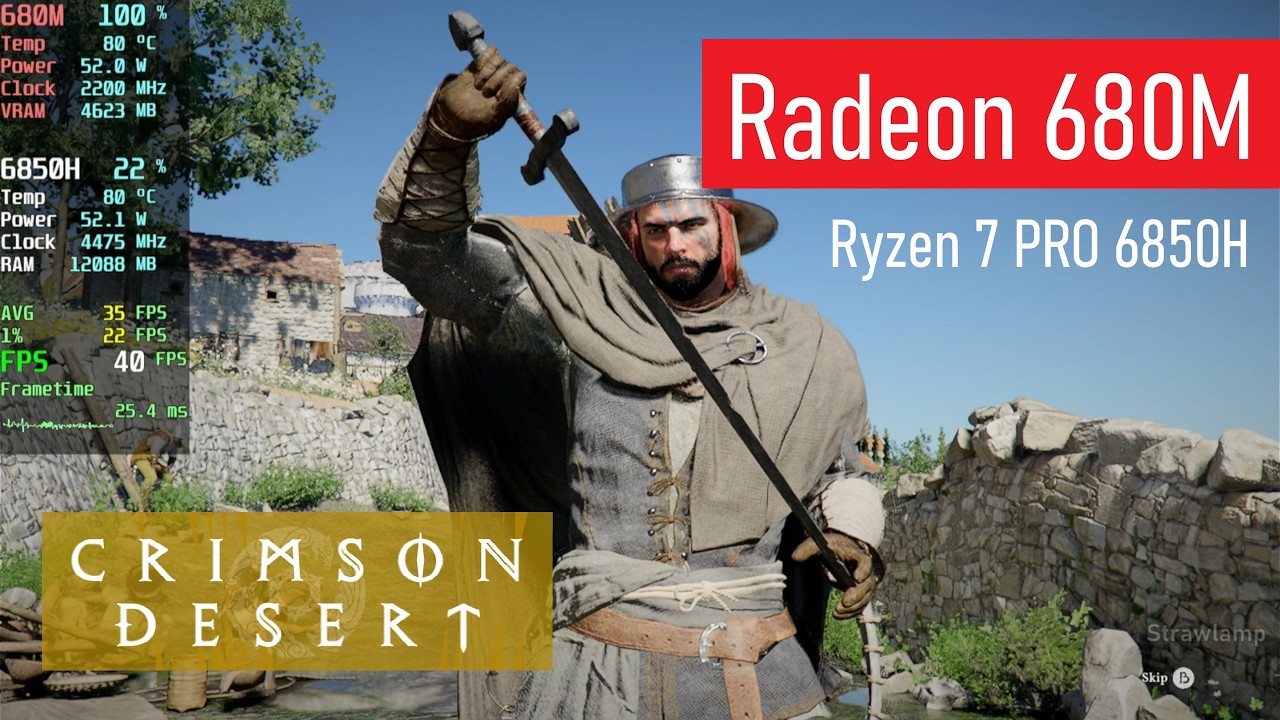Crimson Desert | Radeon 680M (8GB VRAM allocated) | Ryzen 7 PRO 6850H