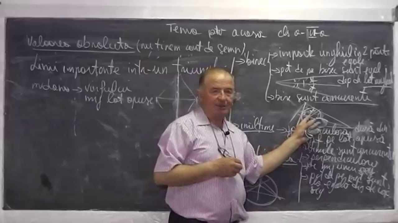 Lectia 494 - Linii importante intr-un triunghi Bisectoare Inaltime Mediatoare Mediana Tema Clasa 6