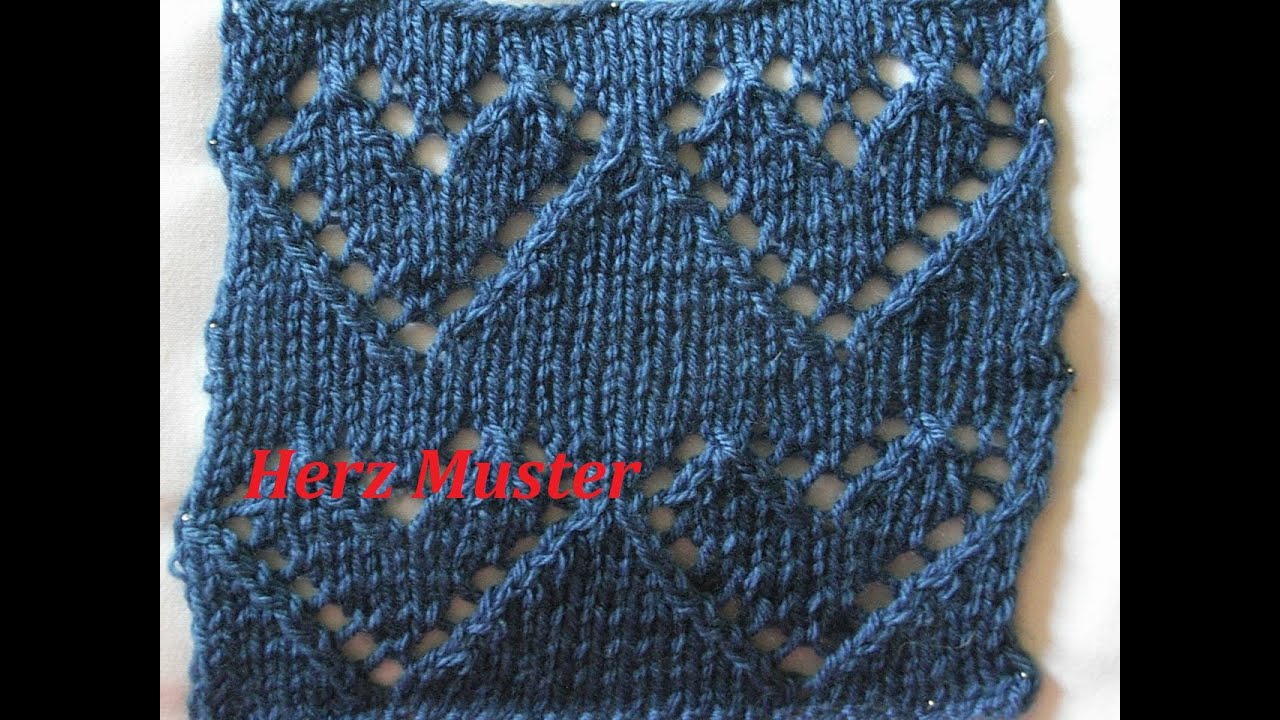 Ajourmuster 05*Herzenmuster Stricken*Muster für Pullover*Mütze*Tutorial Handarbeit