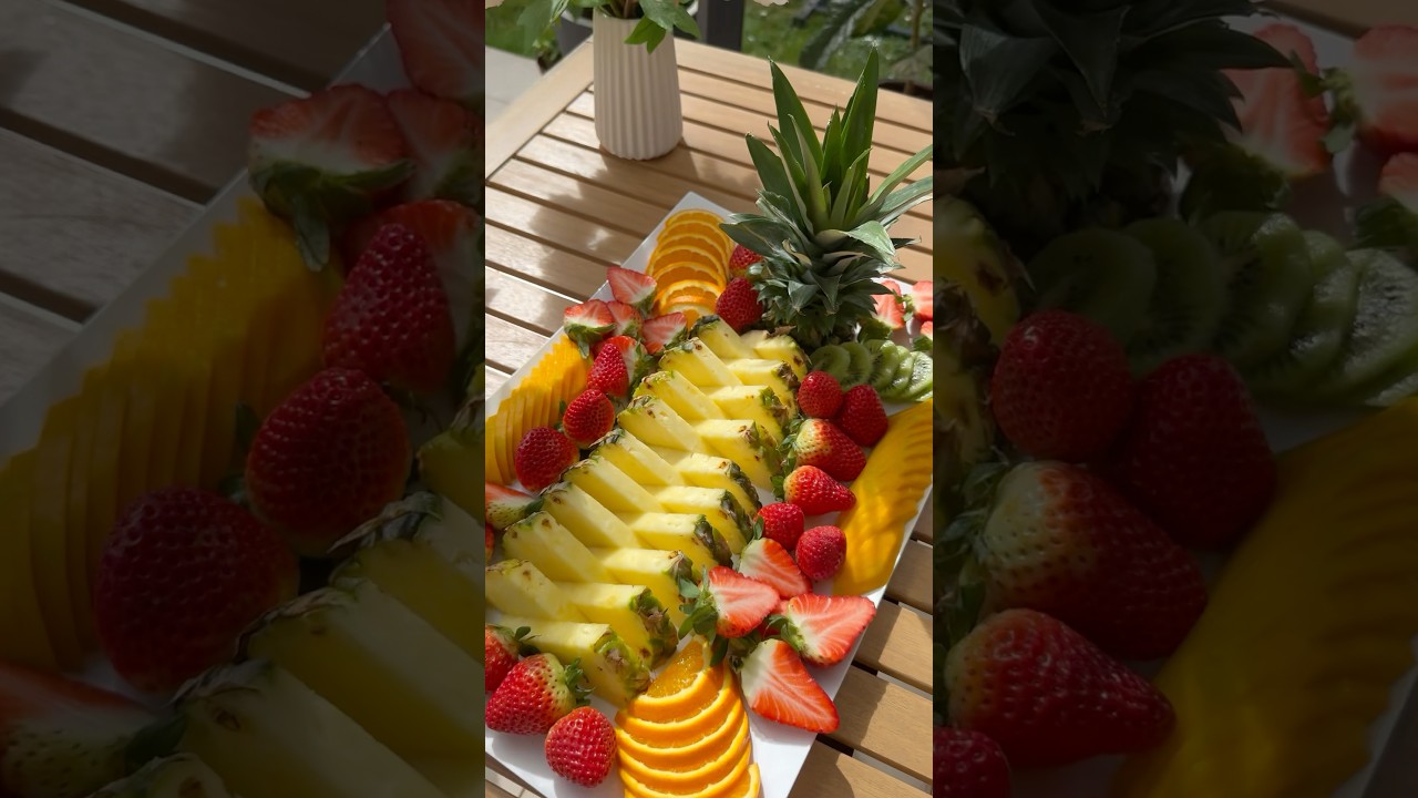 Праздничная фруктовая нарезка🍍🍓🍊🥝