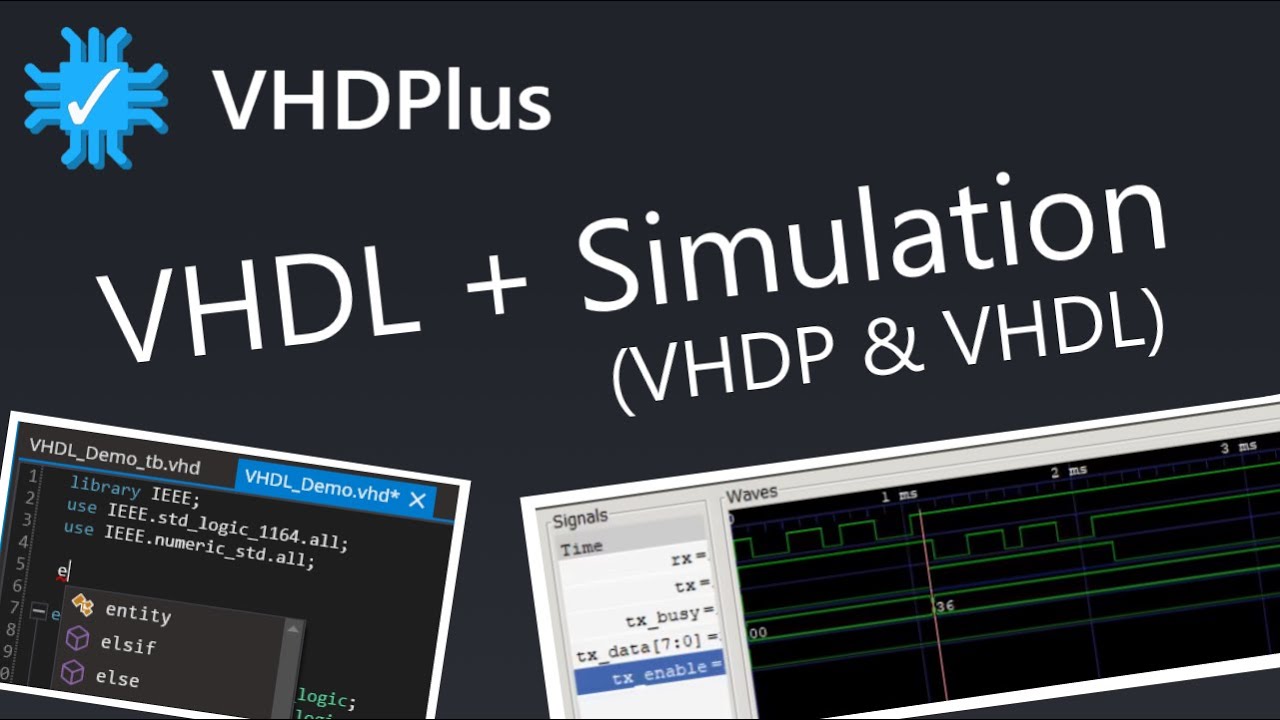 VHDL + Simulation with the VHDPlus Simulation Assistant and GHDL