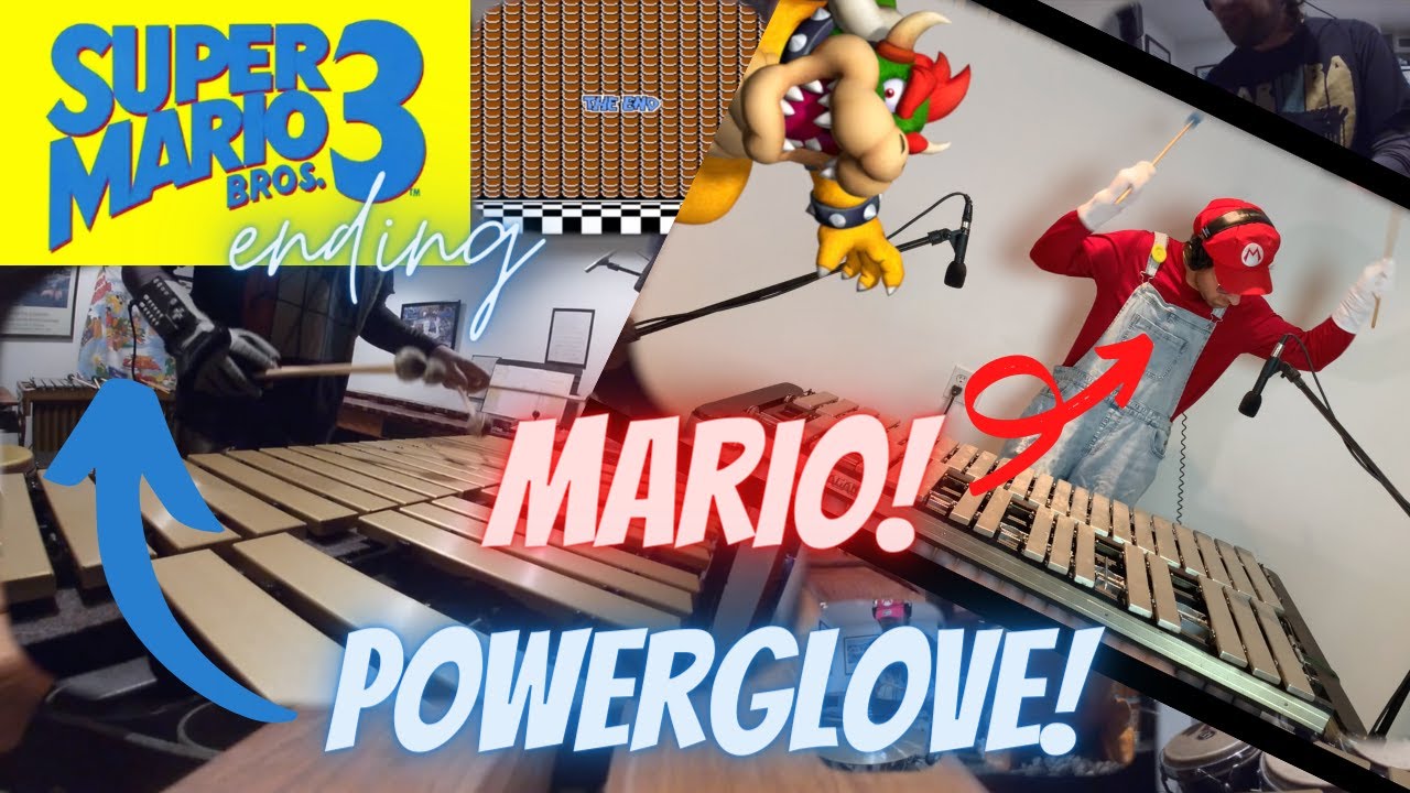 Super Mario Bros 3 Ending Music on marimba, vibraphone, xylophone with special guest MARIO on vibes!