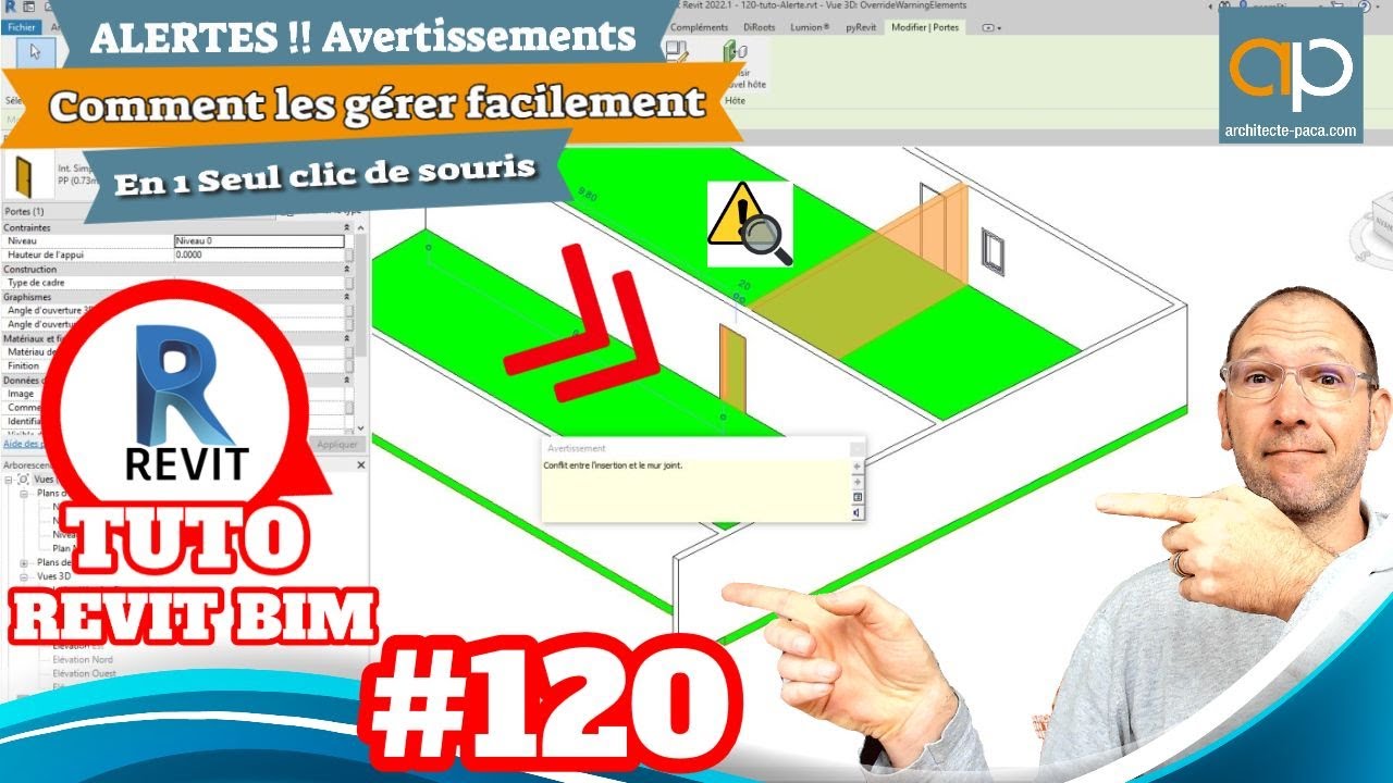 ⚠️ Avertissements REVIT Comment les gérer facilement  et à quoi cela sert ? TUTO n 120 Cours GRATUIT