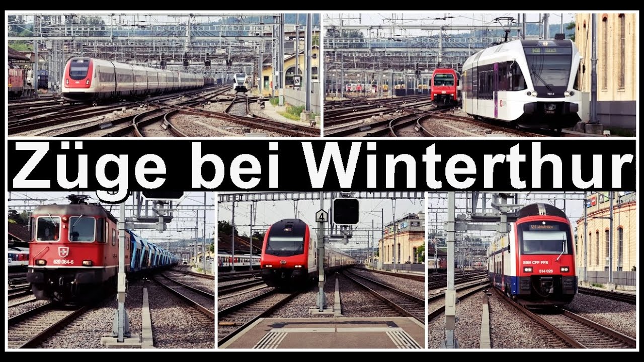 Viele Zugsichtungen beim Bahnhof Winterthur / Kanton Zürich / Schweiz 2023
