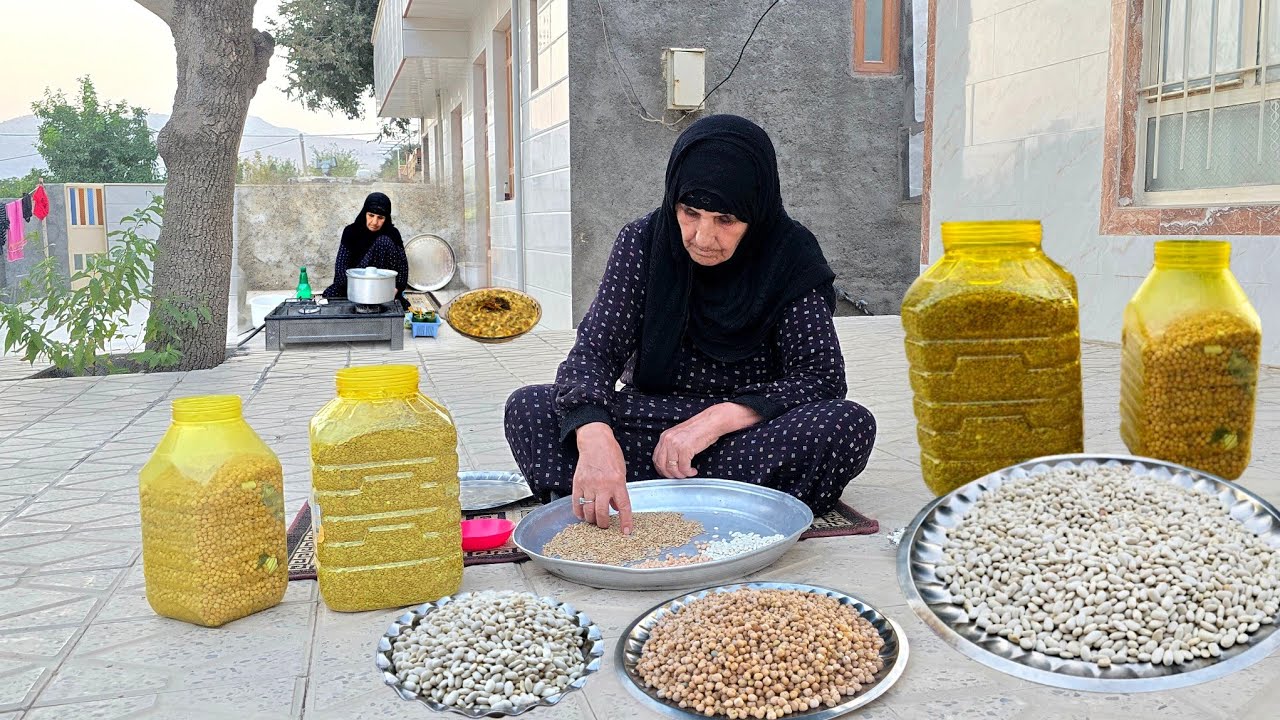 Village life in Iran: Cooking local noodle soup ( kourdish Ash Reshteh ) | Rural cuisine | ILAM 