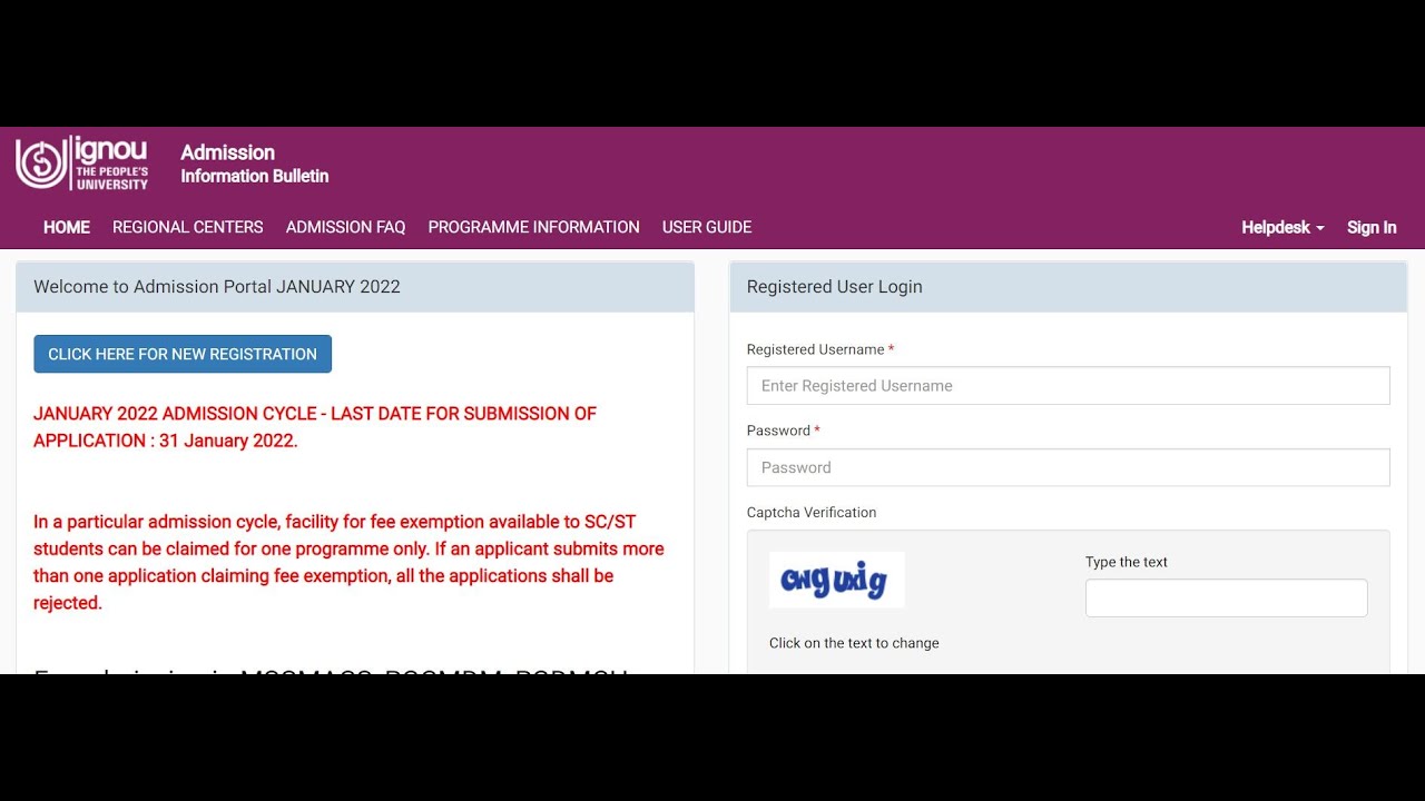 IGNOU FRESH ADMISSION || IGNOU online admission January 2022 || IGNOU admission fee || IGNOU courses