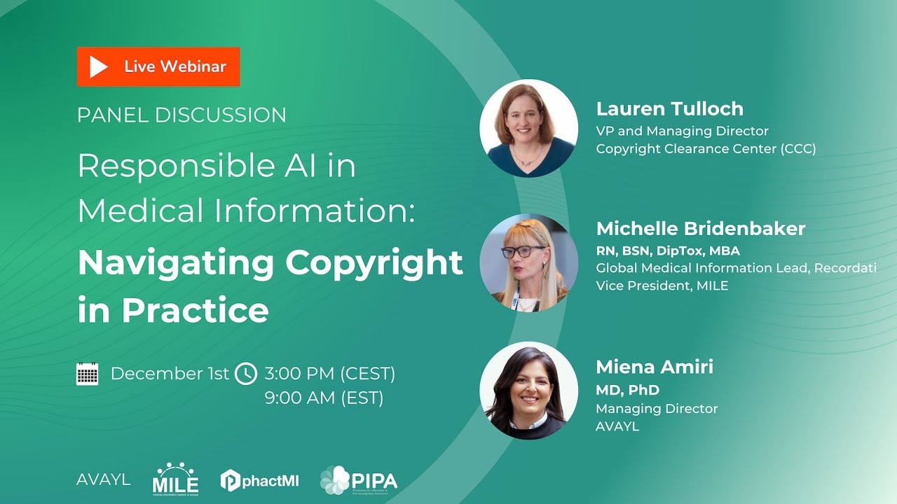 Responsible AI in Medical Information - Navigating Copyright in Practice | AI Academy Webinar