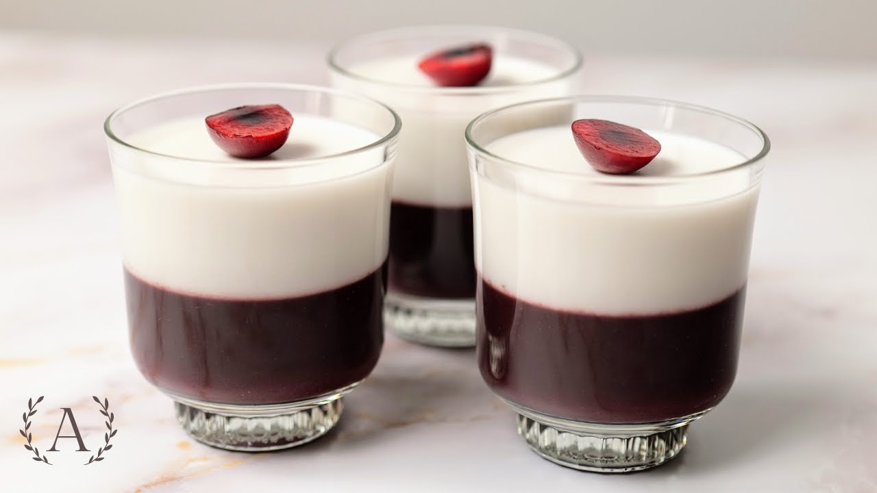 Cherry Panna Cotta | Vegan