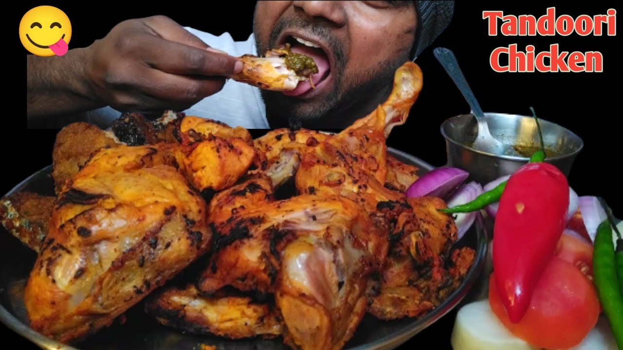 1.5Kg Eating Spicy Homemade Chicken Tandoori, Full Chicken Roast Eating Challenge, Whole Chicken Eat