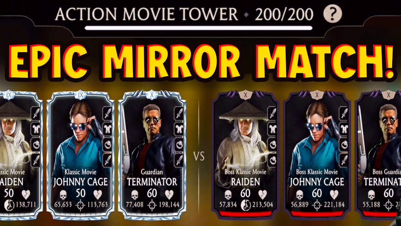 EPIC Mirror Battle 200 in FATAL Action Movie Tower 200 in MK Mobile!