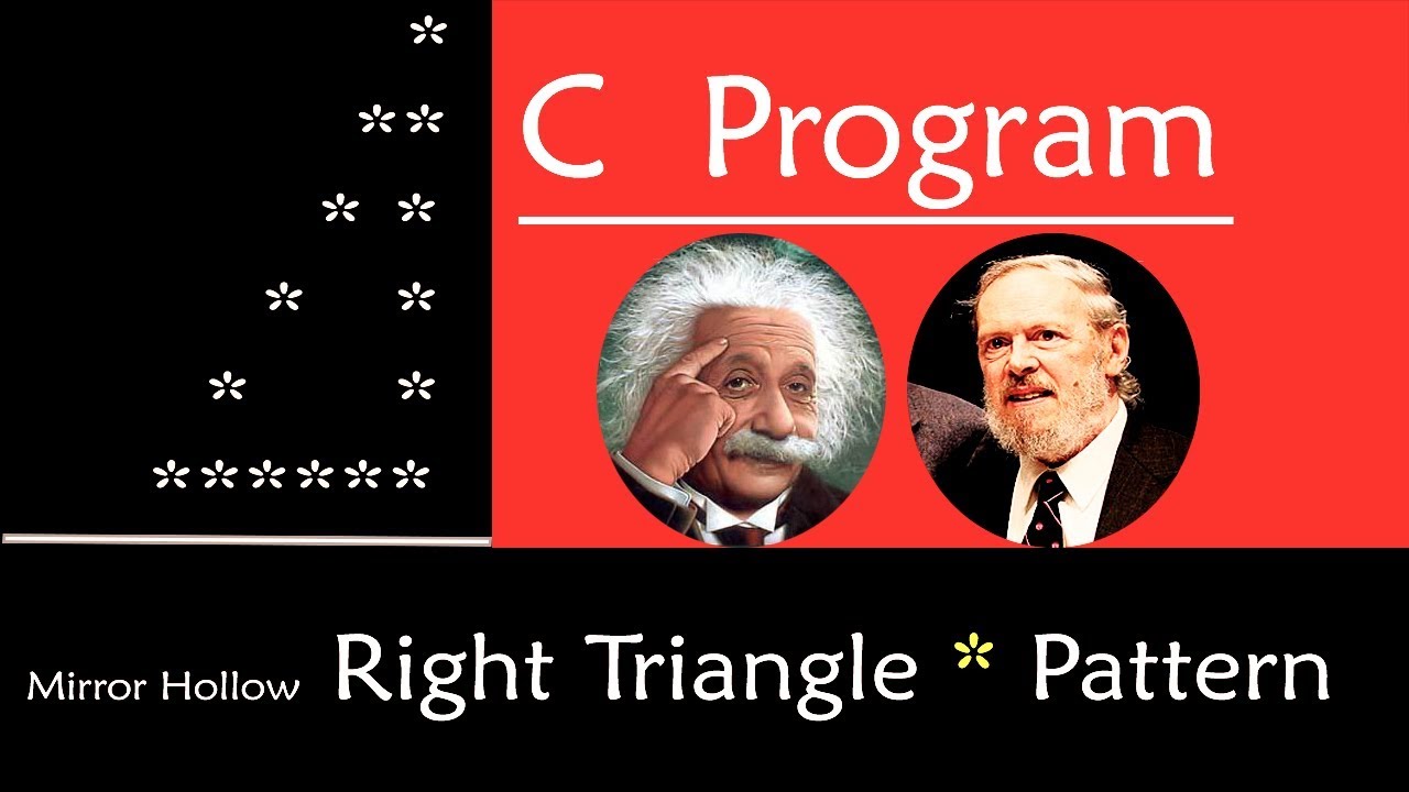 C Program to Print Hollow Mirror Right Triangle Star Pattern (July 2019)