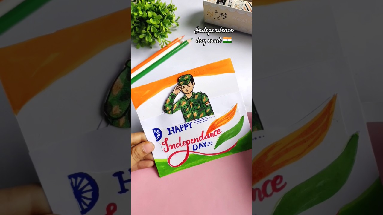 Independence day card 🇮🇳💖 #diycard #15thaugust #diy