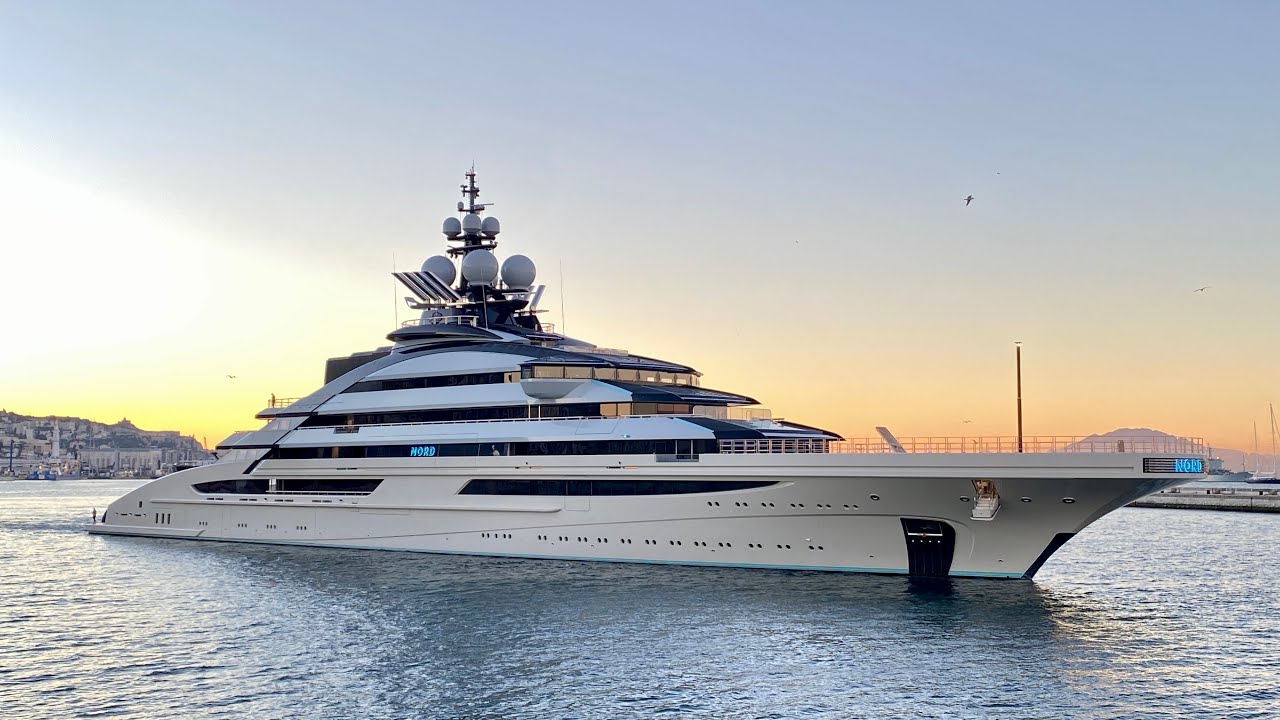 Superyacht NORD departing Gibraltar 4K
