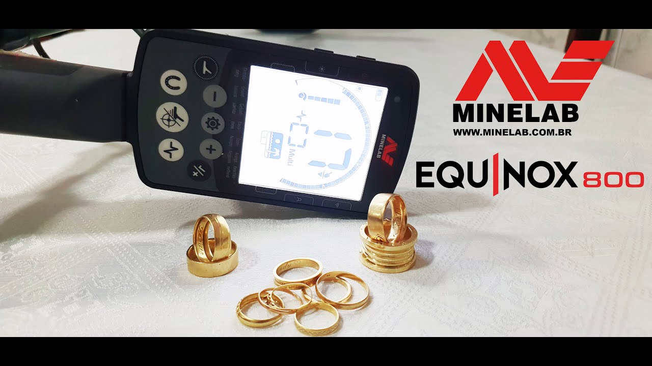 TESTE DE ID X PROFUNDIDADE EQUINOX 800 OU 600 COM ALIANÇAS DE OURO E ANÉIS, NA AREIA DA PRAIA.