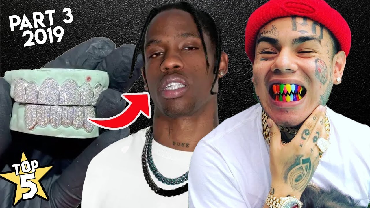 Top 5 Rapper Grillz 2019 ( Part 3 ) Tekashi 6ix9ine, Travis Scott, Lizzo & more