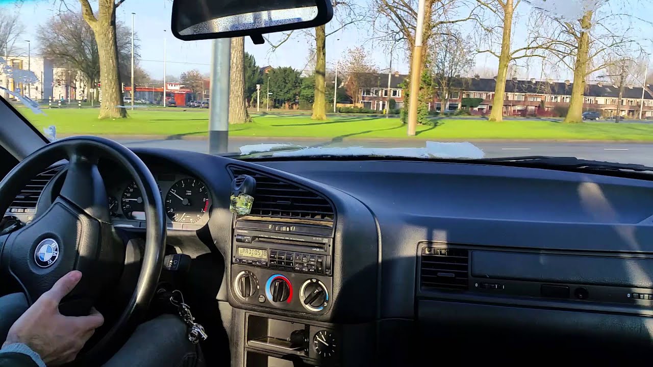 Driving on a winter day to school in my bmw 316i